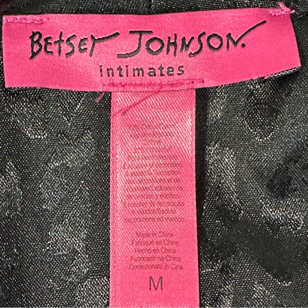 Betsy Johnson Velore’ Elegant Magenta and Black Women's Robe - Picture 7 of 11